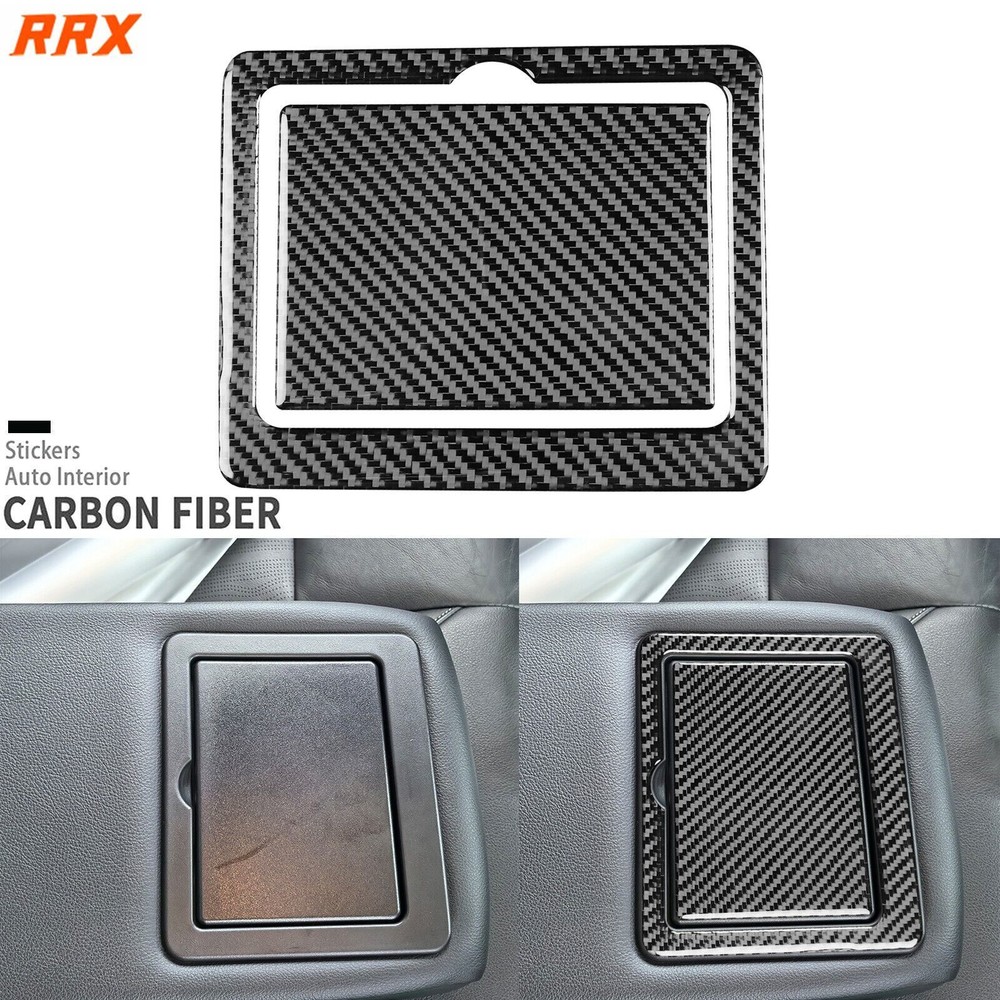 Real Carbon Fiber Rear Water Cup Holder Panel Trim For Nissan Altima Teana 19-25