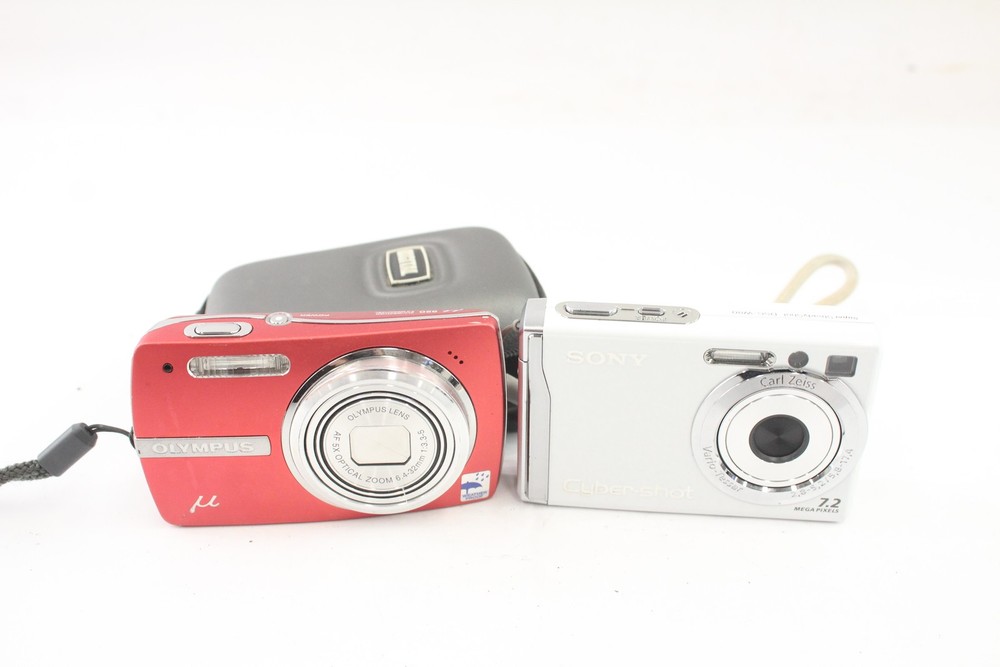 Working Digital Compact Cameras - Sony Cybershot DSC-W80 & Olympus MJU-820 x 2-image