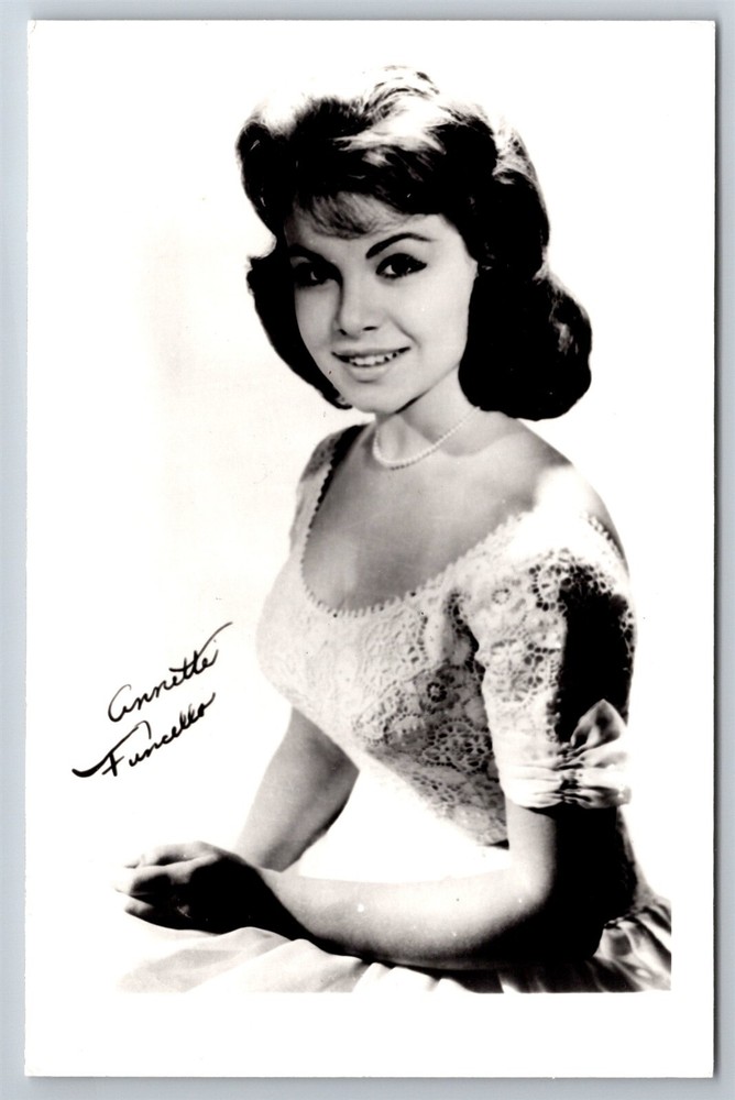 RPPC Singer Actress Annette Funcello Signed C1960s Real Photo Postcard AB18