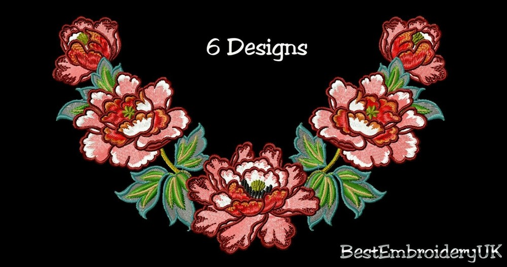 MACHINE EMBROIDERY DESIGNS - ROSES EMBROIDERY - DRESS, HANDBAG Embroidery Design