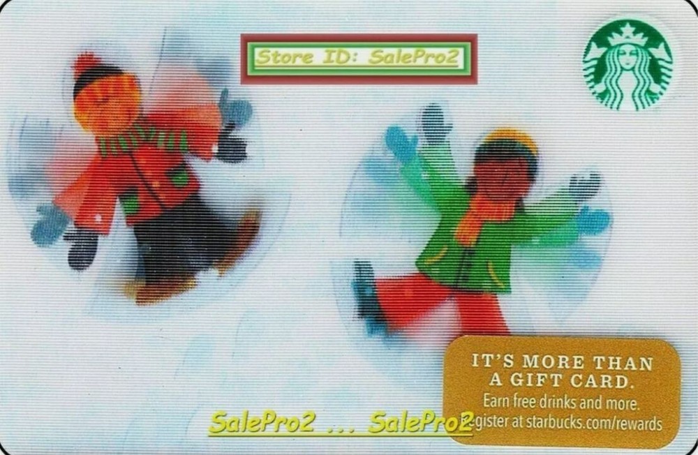 Starbucks 2016 Snow Angels 3D Lenticular Collectible Gift Card