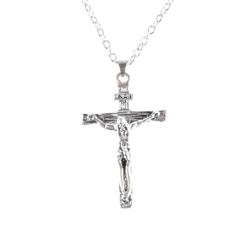 Jesus for Cross Necklace with Chain Metal Christ Crucifix Pendant Jewe