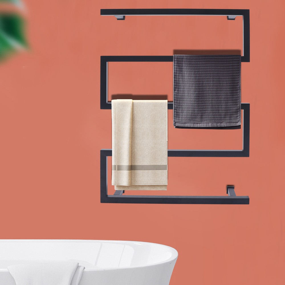 Electric Heated Towel Rack Warmer 5-Bar Stainless Steel Wall Mounted