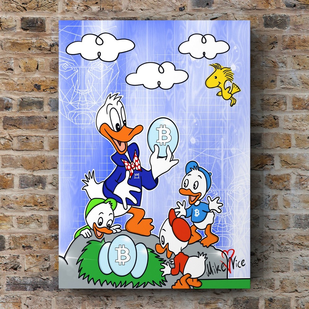 Mike Vice Donald Duck Bitcoin Cryptocurrency Trading Art Print-image