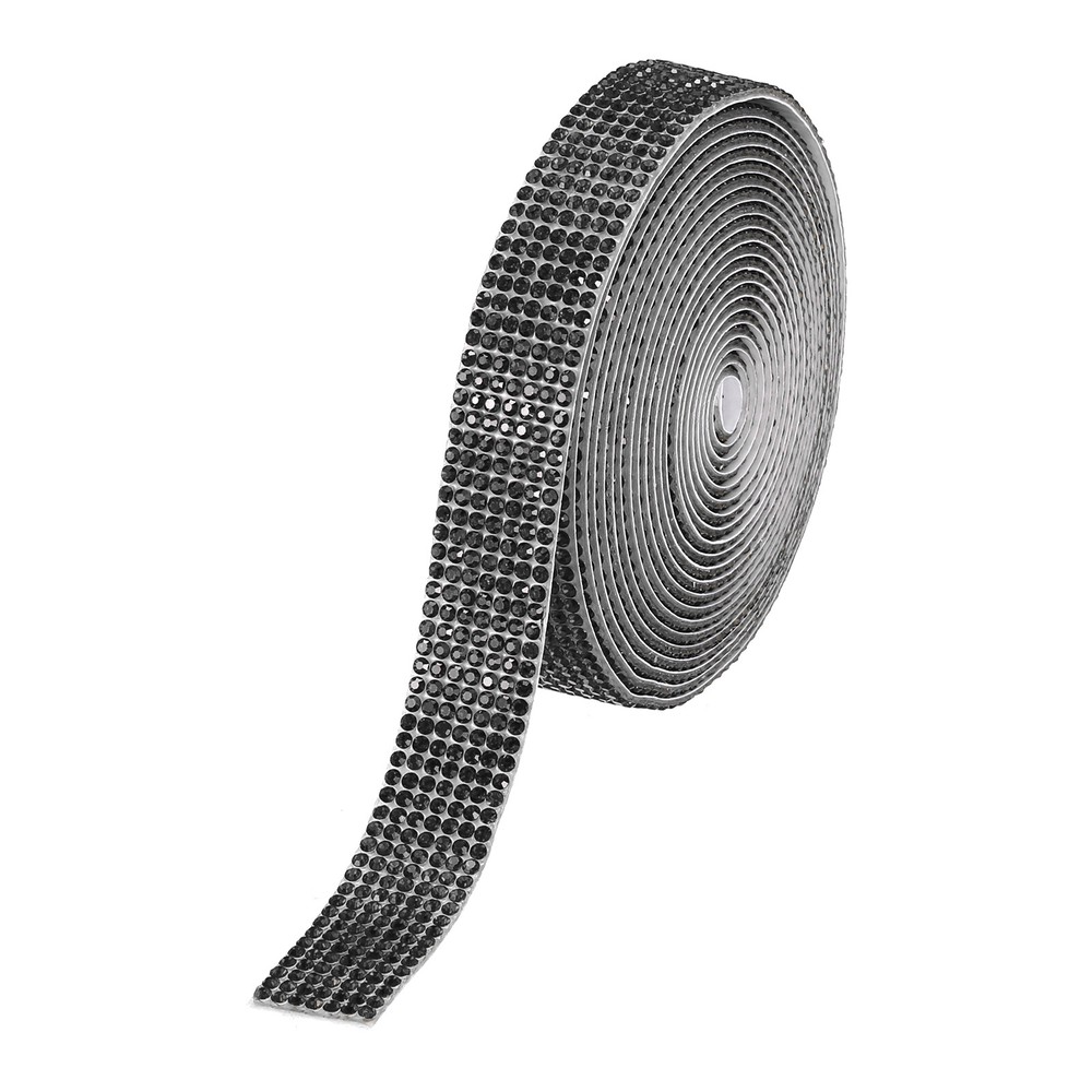 0.6 Inch Self Adhesive Rhinestone Strips 3 Yard for Crafts,Gray