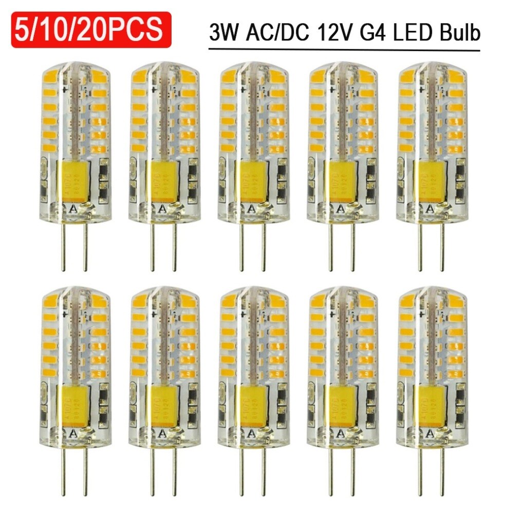 5-20x G4 LED Corn Light Bulb 3W (30W Equivalent) AC/DC 12V Bi Pin Base Lamp Bulb