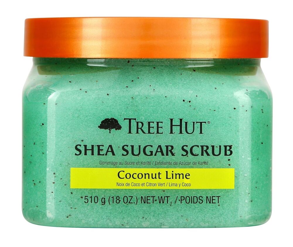 Tree Hut Shea Sugar Scrub 18oz Exfoliator - coconut lime  free gloves