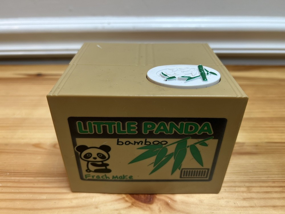 Little Panda Bamboo Musical Coin-Stealing Piggy Bank with Automated Money Slot-image