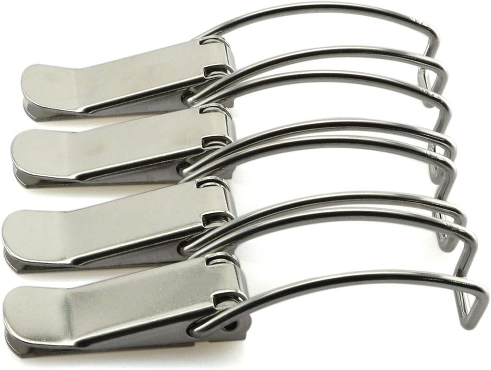 HJ Garden 4Pcs 85Mm/3.35 Inch Spring Loaded Toggle Latch Hasp,304 Stainless Stee