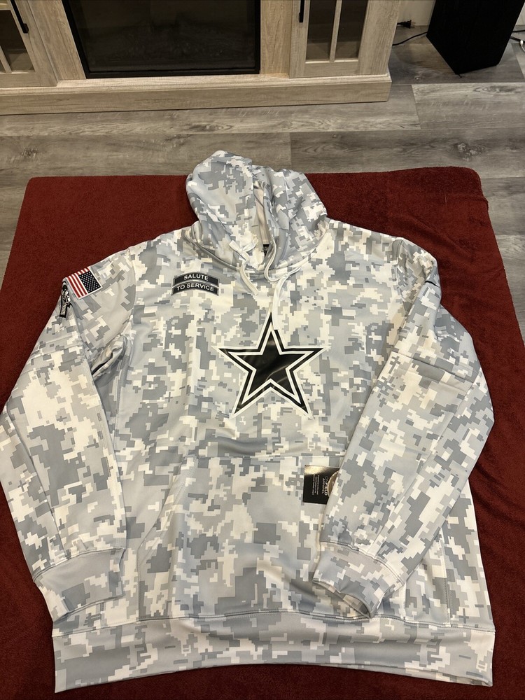 New Arctic Camo 2024 Men's Salute to Service Fleece Pullover Hoodie Size Large