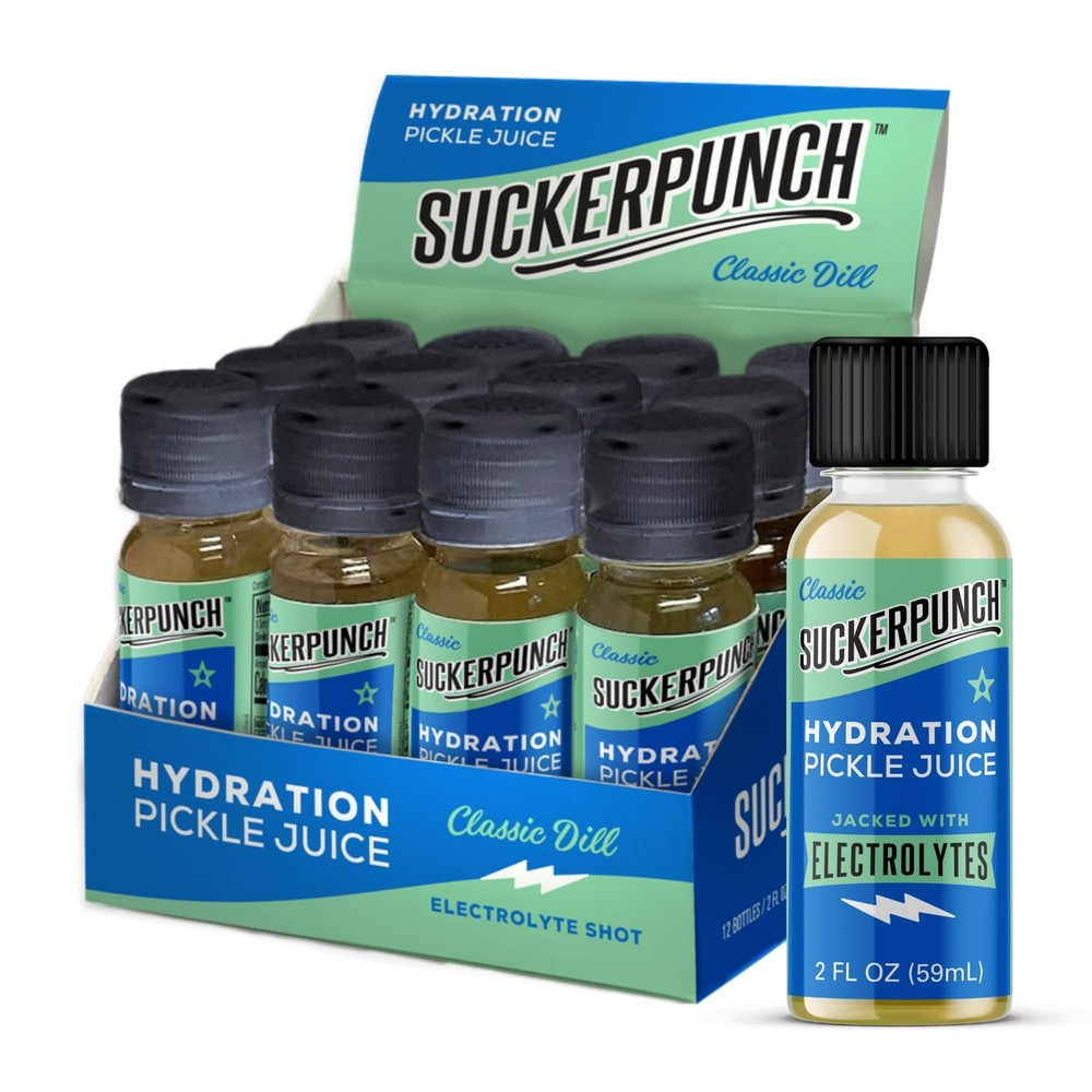 Electrolyte Pickle Juice Shot Dill Flavored Gluten Free Post Workout Sports Recovery Hydration