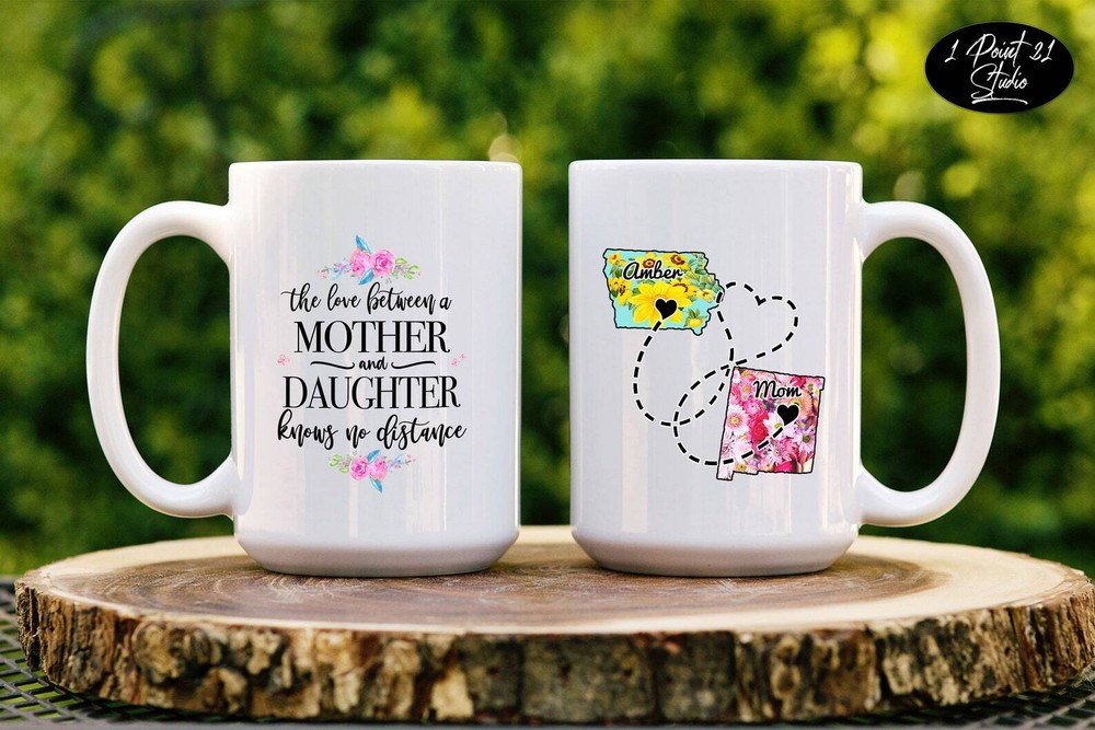 Mom And Daughter Mug  Long Distance Mug Knows No Distance Mug Mother's Day Mug