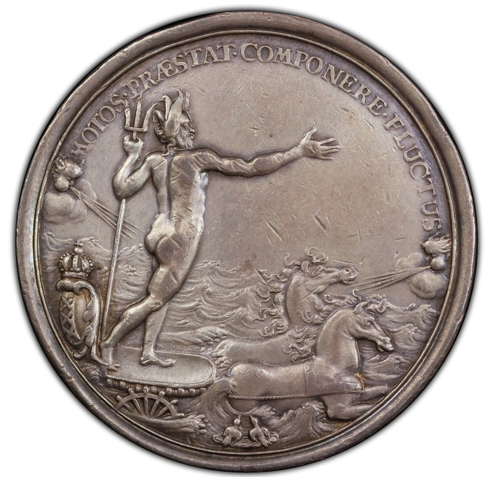 Amsterdam 1696 Civil Unrest Resolution Silver Medal PCGS XF45 with Toning