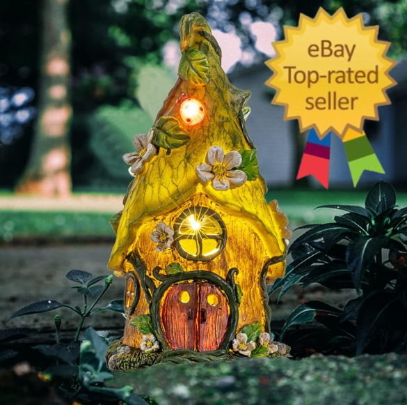 11-Inch Solar-Powered Resin Fairy Garden Statue for Outdoor Decor & Birthdays