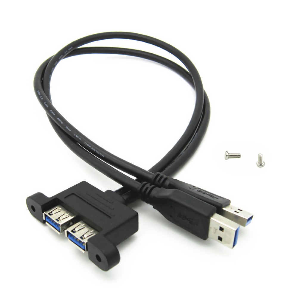 30cm USB 3.0 Male to Female Extension Panel Mount Adapter  