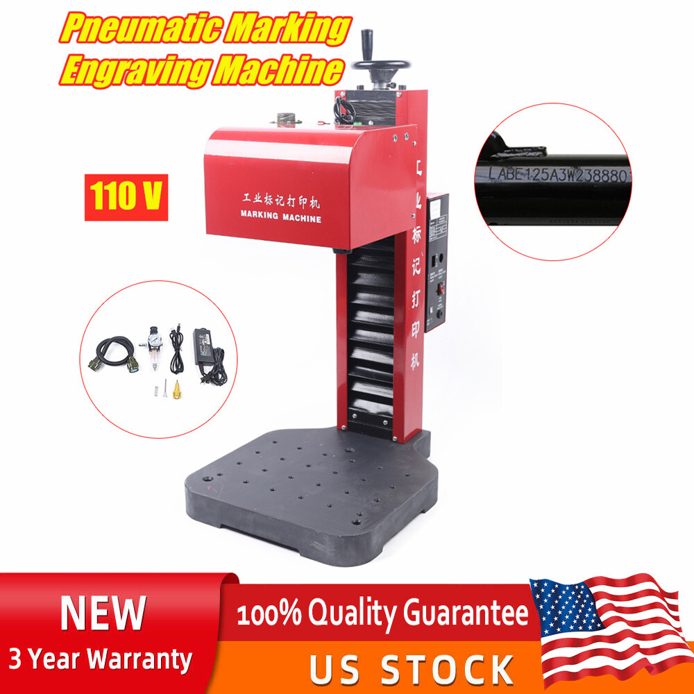 Pneumatic Dot Peen Marking Machine Name Plate Metal Label Logo Marking Printer