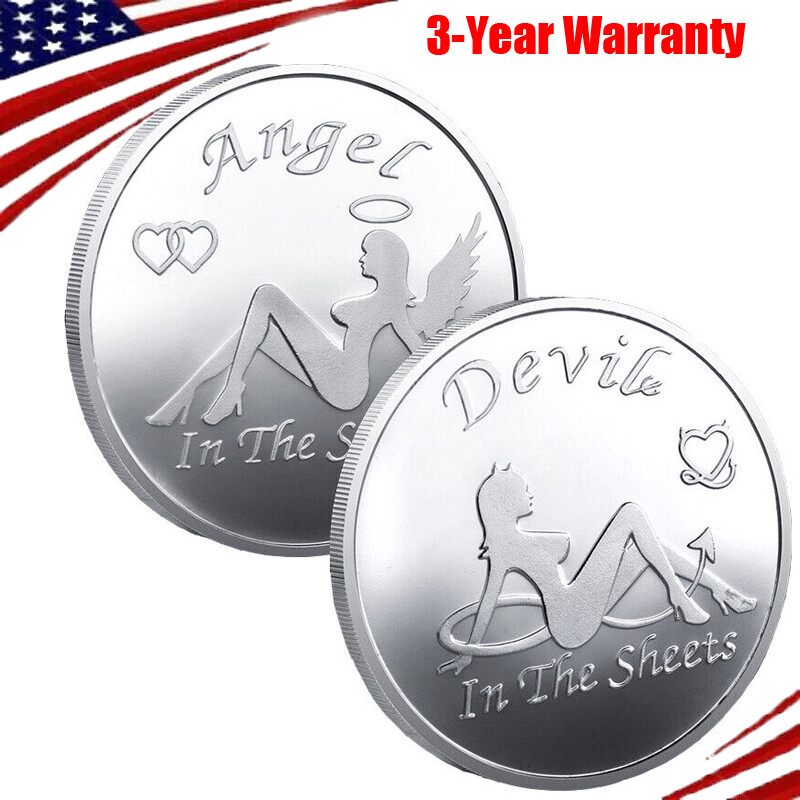 1PC Angel & Devil Girl Commemorative Challenge Coins Collection Coin Silver Gift