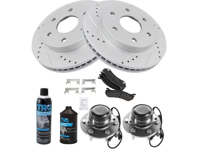 Front Brake Pad and Rotor and Wheel Hub Kit fits Sierra 1500 1999-2004 63YPDM