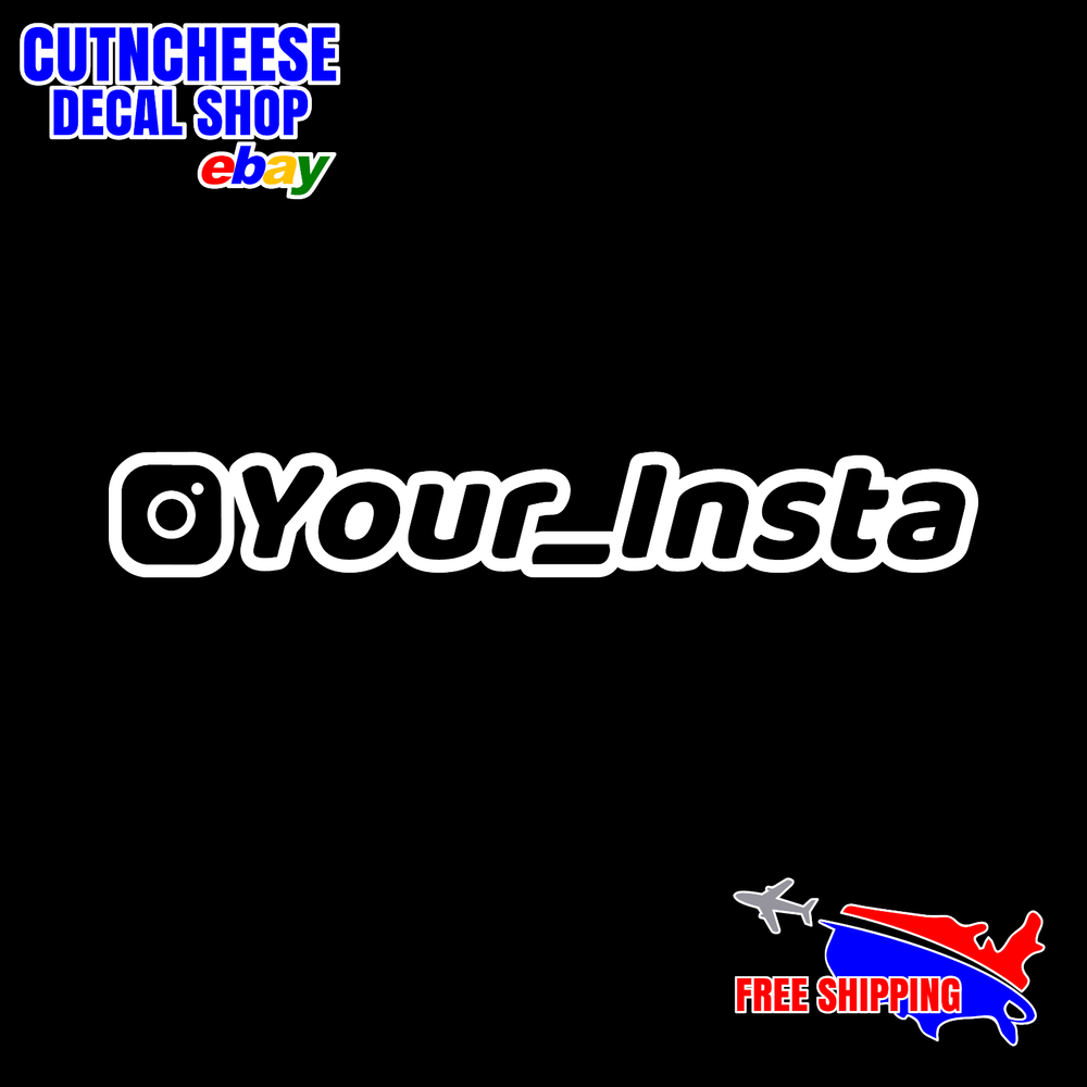 Custom Outlined Instagram Vinyl Decal - Personalized IG Tag Sticker-image