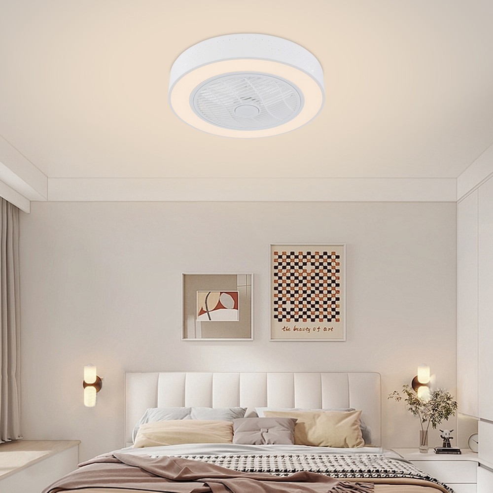 6-Speed Remote Control Round Ceiling Fan with Light