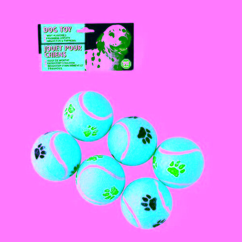 Tennis Ball Dog Toy Assorted 6 Count / 2.5 Inches By Spot