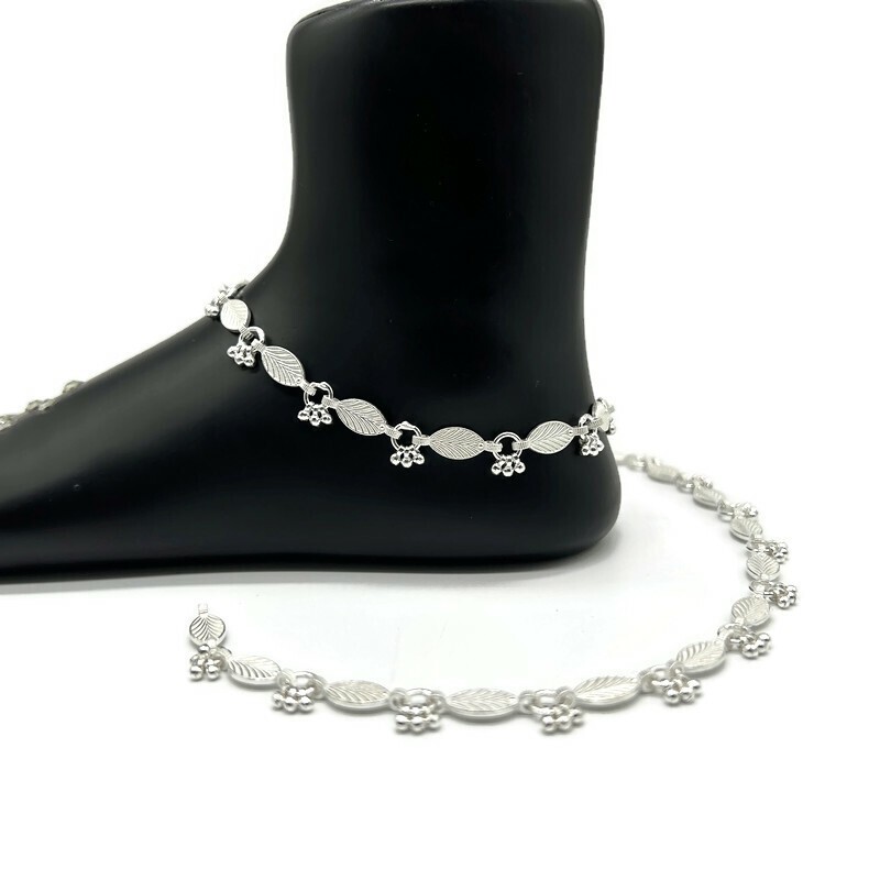 925 Sterling Silver Anklet Elegant Silver Payal Perfect Bridal Anklet Jewelry-image