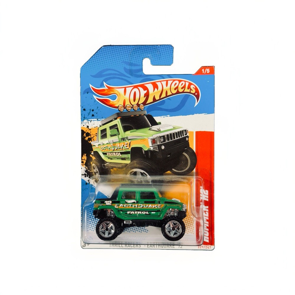 2012 Hot Wheels 221/247 HUMMER H2 (Green) 1/5 THRILL RACERS EARTHQUAKE '12