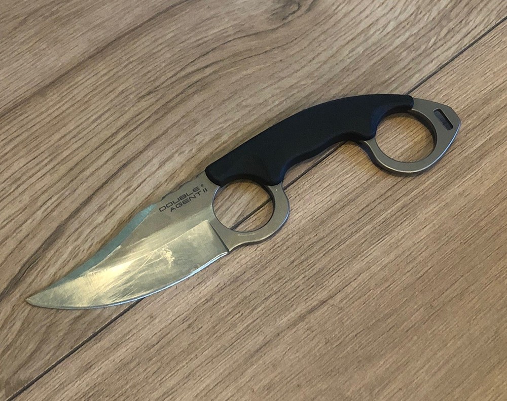 Cold Steel Double Agent II 3in AUS-8A Fixed Blade Knife with Grivory Handle