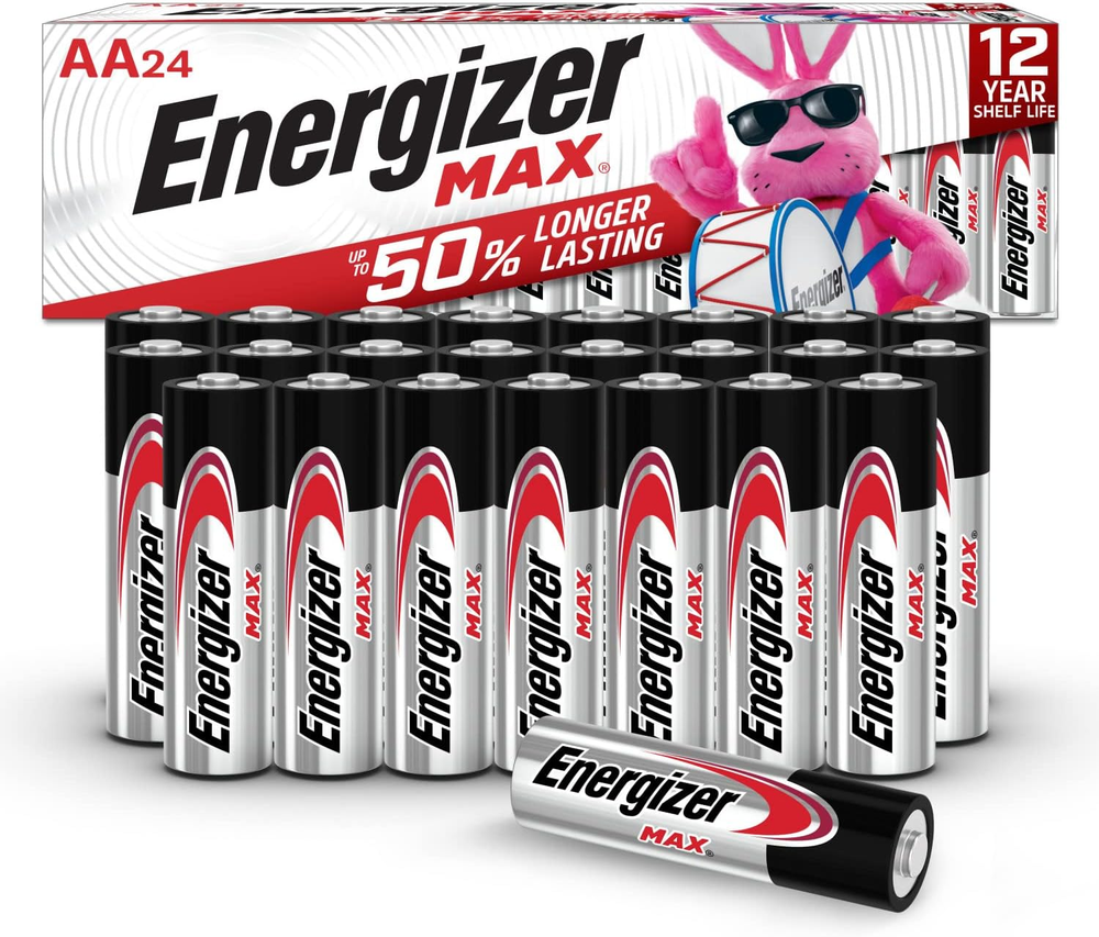 24-Pack AA Max Alkaline Batteries Long-Lasting Power
