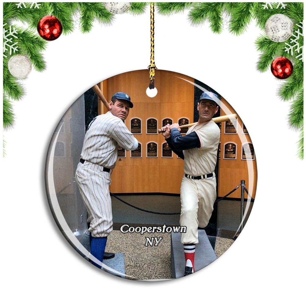 Cooperstown Baseball Museum NY USA Christmas ornament city travel souvenir