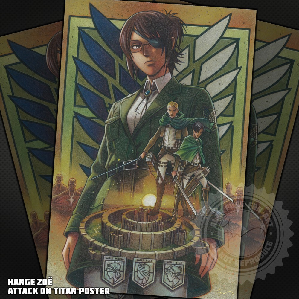 Original Attack on Titan Hange Zoe Fan Art Poster Print