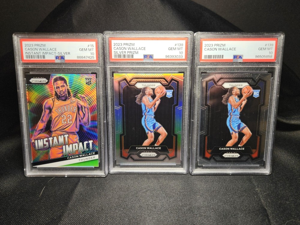 Cason Wallace PSA 10 Lot x3 Silver Prizm Instant Impact All Gem Mint Cards
