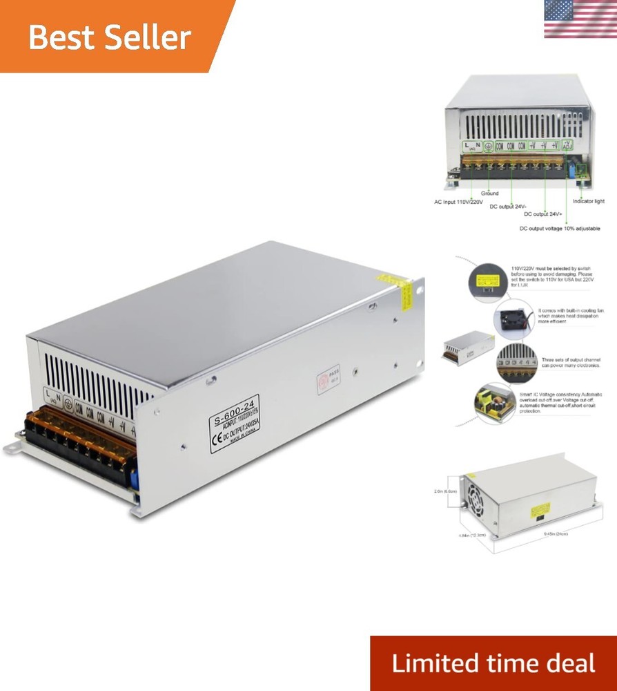 24V 25A 600W SMPS Switch Mode Power Adapter LED Driver for High Efficiency