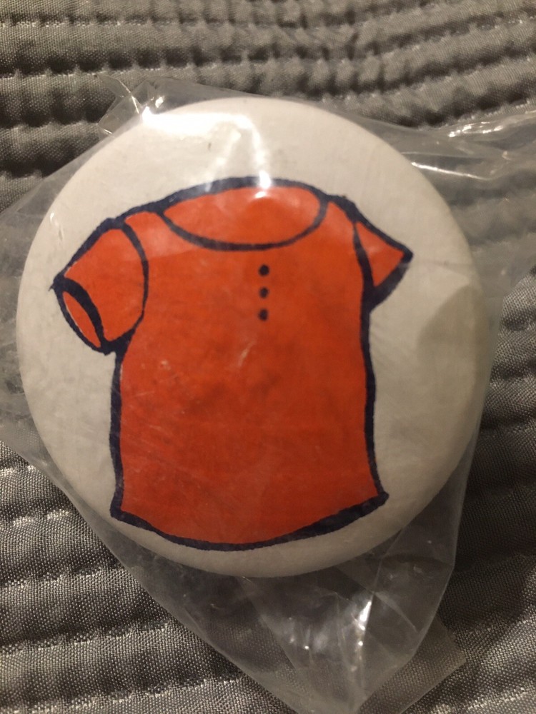 White Wooden Organizational Dresser Drawer Knob 2” Round Girls Orange Blouse