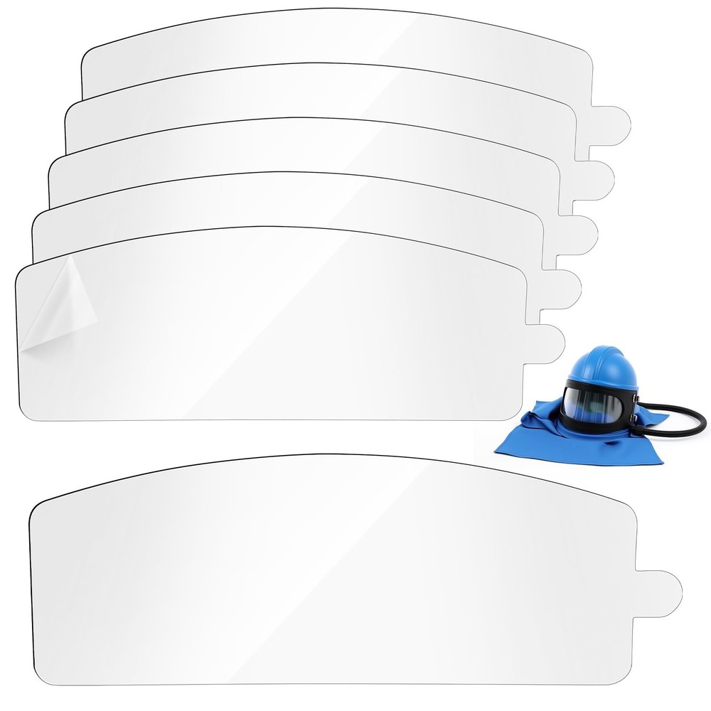 5 Pcs Sandblasting Hood Outer Lens Air Feed Sandblast Helmet Visors Clear PVC...