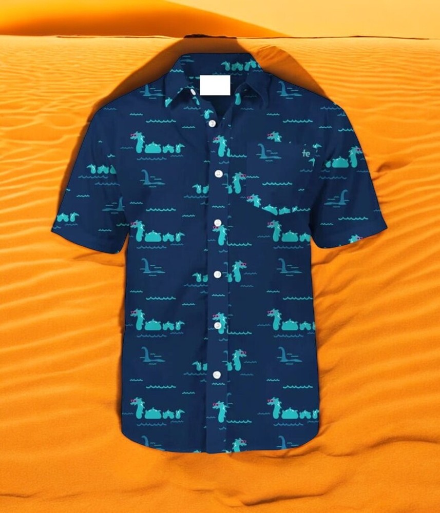 Colorful Nothin But Nessy Hawaiian Shirt Short Sleeve Summer Beachwear Available in Sizes S to 5XL for Men and Women