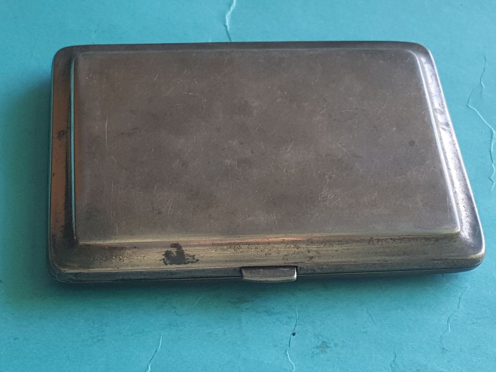 Antique German coin silver cigarette case by W.T. Binder with chased owner name inside
