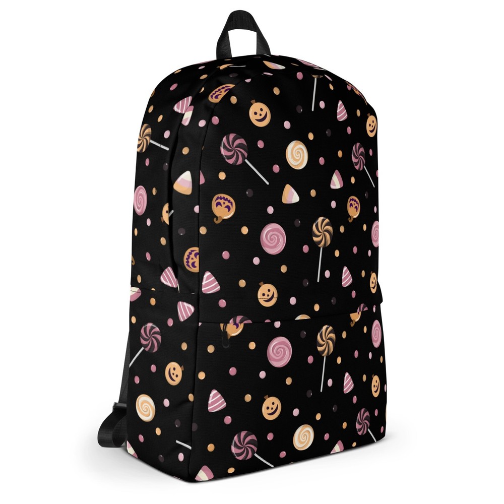 Halloween Candy Backpack Water Resistant Bookbag for School Fall Sweets  