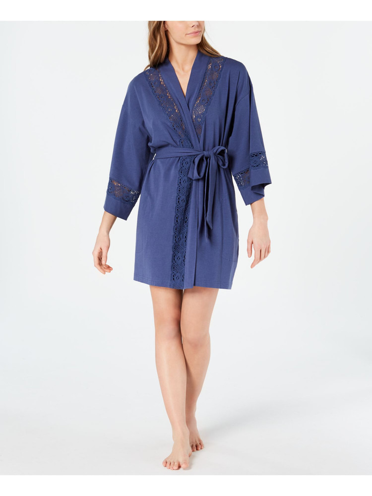 CHARTER CLUB INTIMATES Intimates Blue embroided lace Robe L