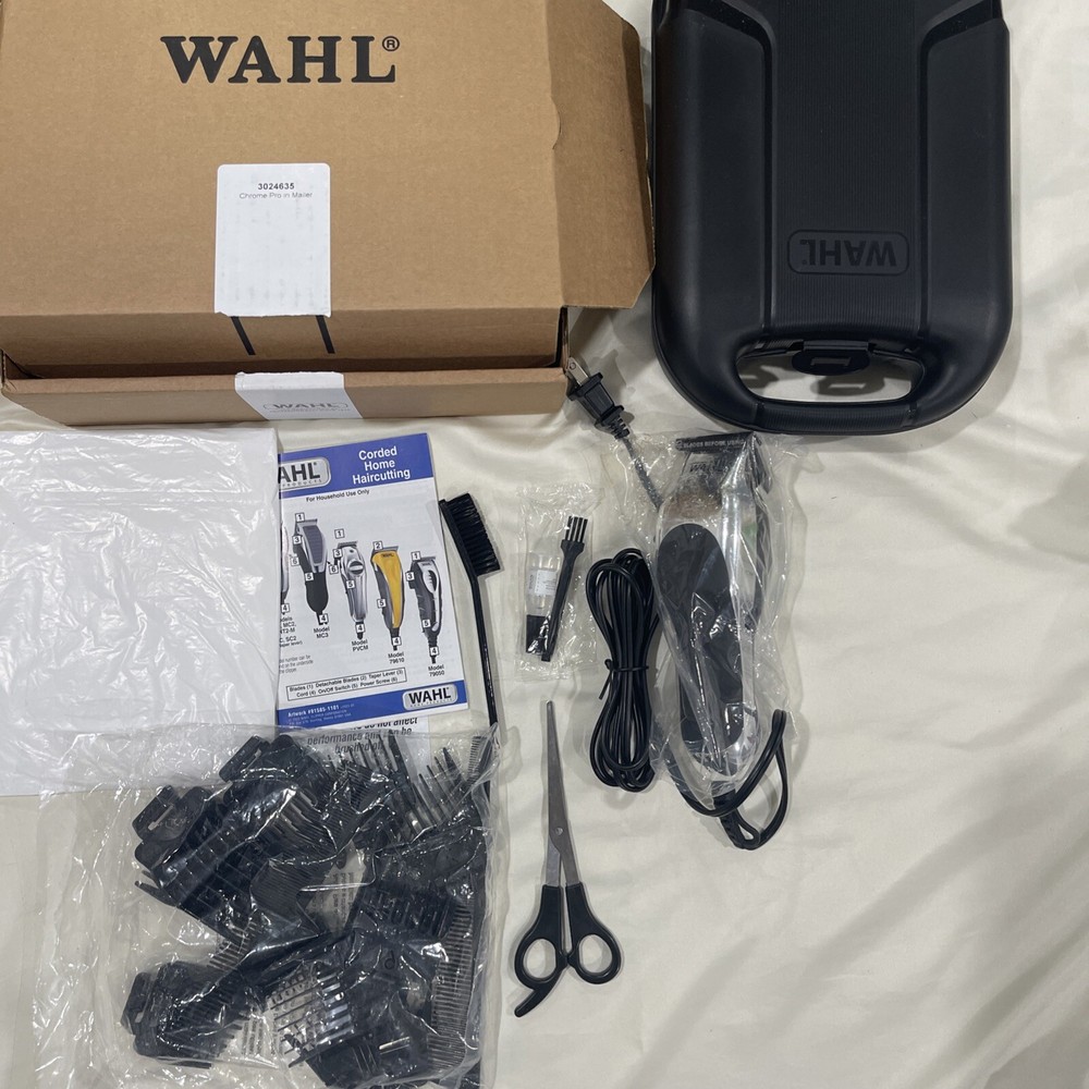 Wahl Chrome Pro Corded Clipper Kit, Haircut & Beard Trimmer, 3024635 SHIPS FAST