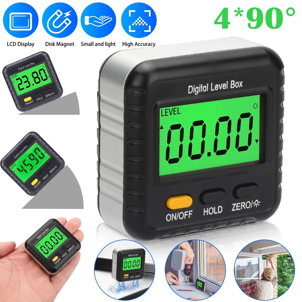Magnetic Digital Level Box LCD Angle Finder Protractor Inclinometer Bevel Gauge