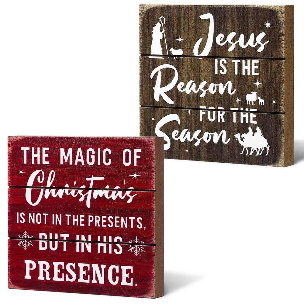 Rustic Farmhouse Jesus The Reason Wooden Wall Art Christmas Decor