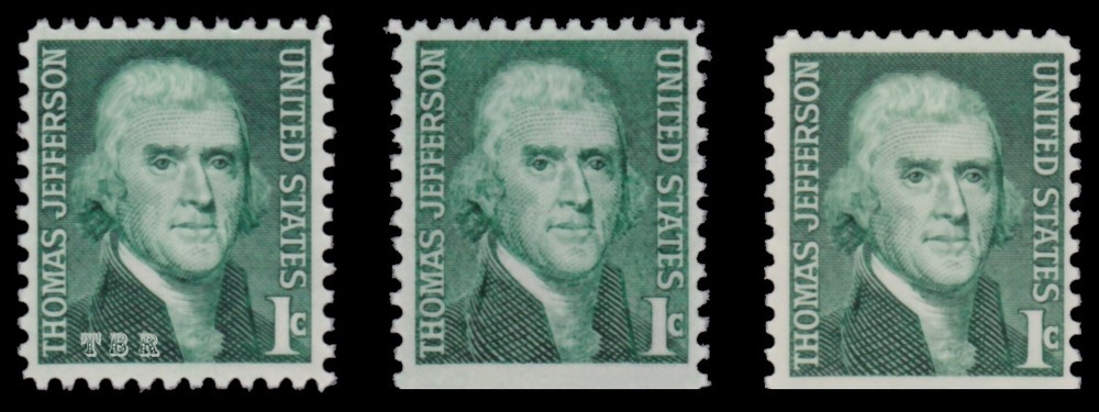 Jefferson 1c Prominent Americans Variety Set 3 MNH – 1278, 1278a, 1278av – Shop Now-image