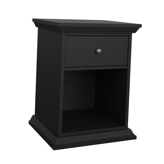 North Traditional Nightstand Bedroom End Table with 1 Storage Drawer and Open