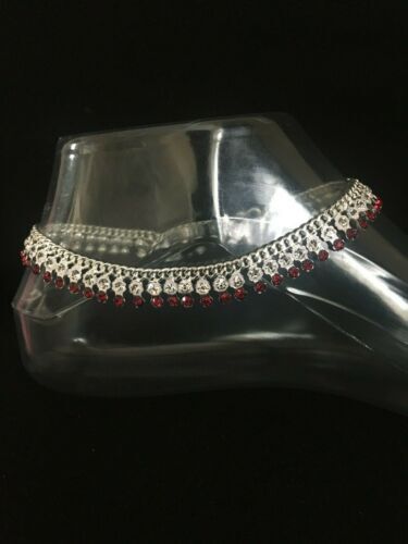 Diamante Anklet Ankle Chain Payal New Stylish Stunning Indian Bollywood Pair-image