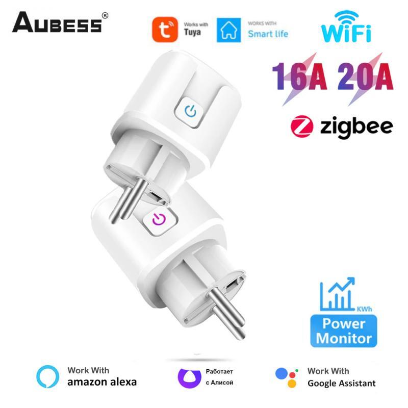 EWelink/Tuya WiFi Smart Socket 16/20A EU Smart Plug Power Monitoring Timing Outl