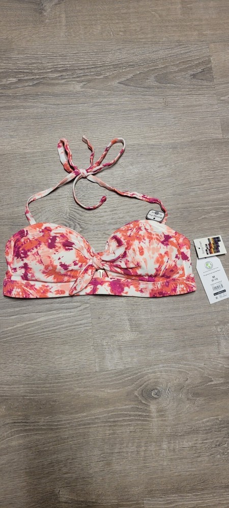 Time and Tru M Size Halter Bikini Top in Trendy Tie Dye NWT 8-10