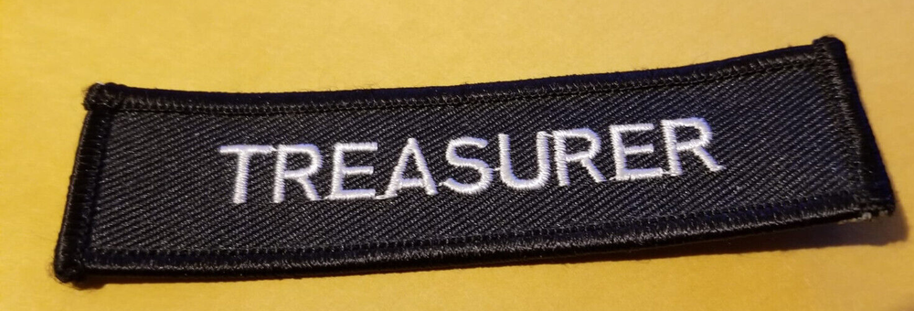 TREASURER Club Officer Embroidered Patch Worldwide shipping