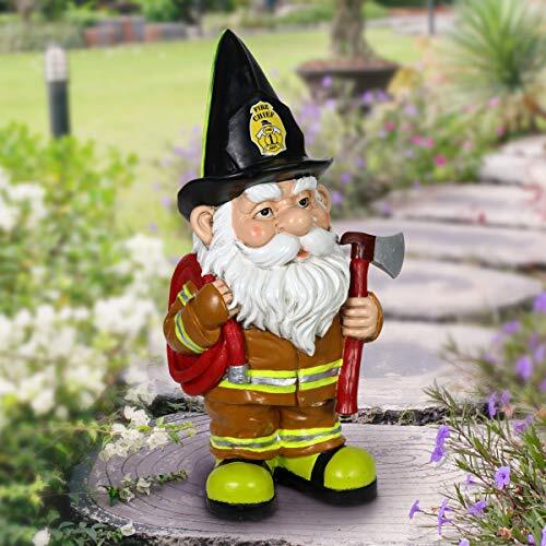 Fireman Fred 13.5-Inch Garden Gnome Statue