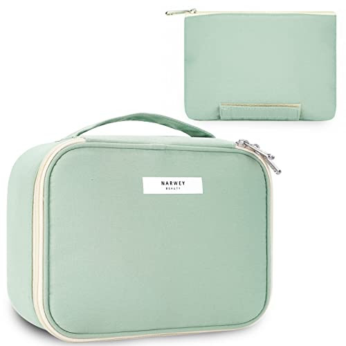 Portable Travel Makeup Bag with Brush Compartments & Cosmetic Organizer